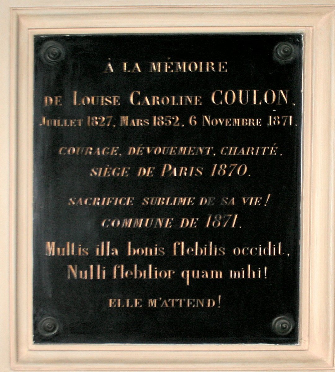 Ex-voto Louise Caroline Coulon. © C. D. A. S..