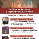 Cycle de conférences sur l'engagement chrétien en politique à Saint-Louis d'Antin