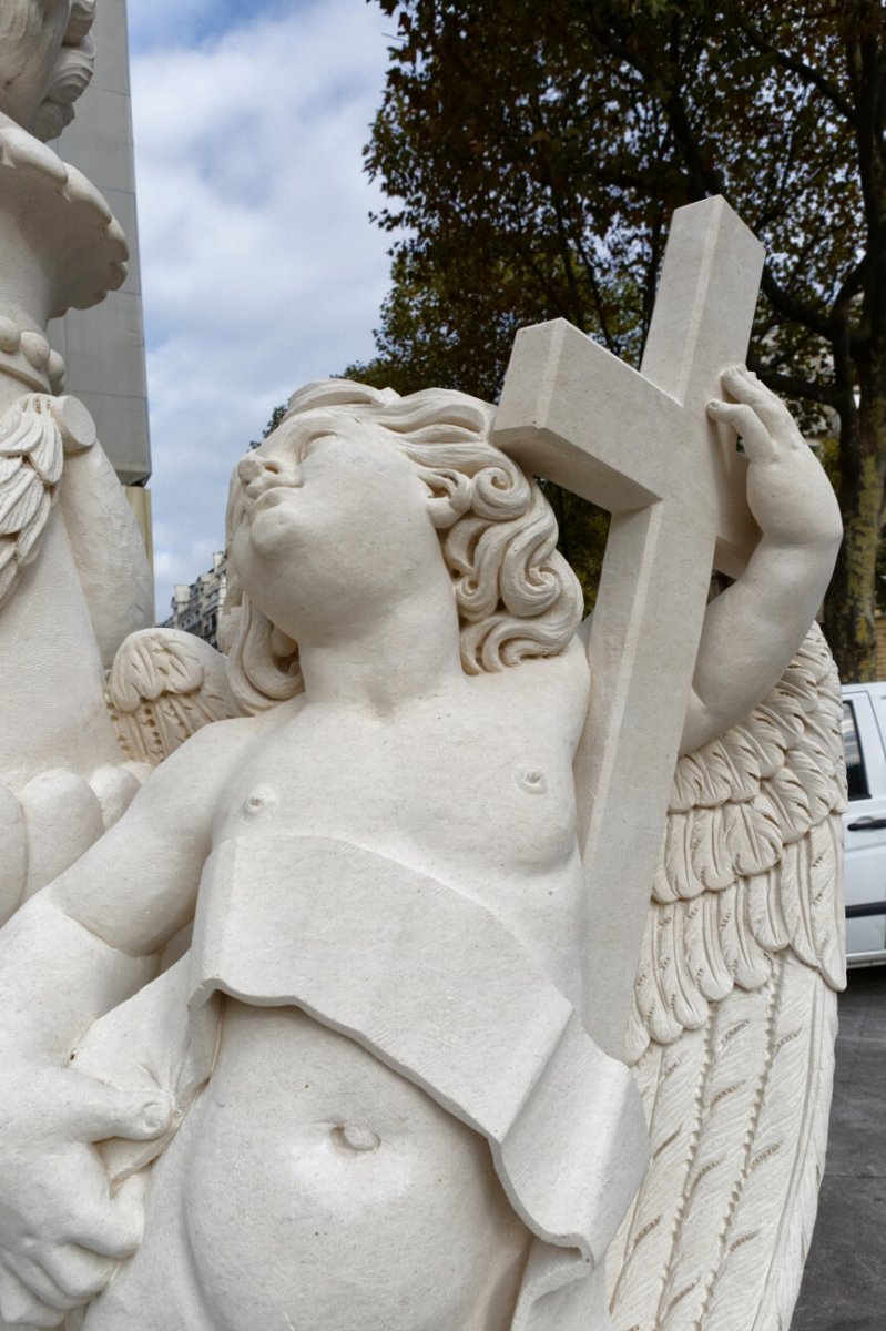 Détail d'un groupe d'angelots. © Yannick Boschat / Diocèse de Paris.