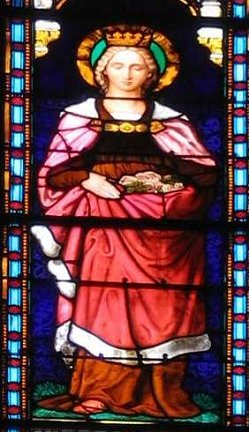 Vitrail de Saint-Joseph-Artisan : sainte Élisabeth. © C. D. A. S.