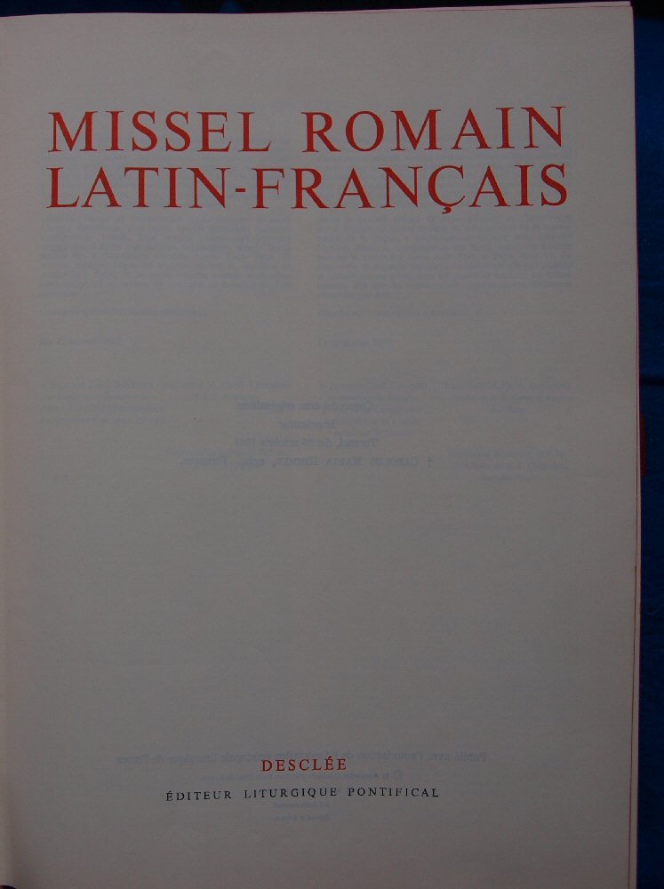 Missel Latin-Français. 