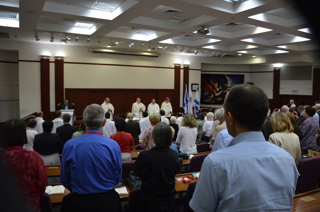 Mardi 22 octobre, célébration de la messe à l'Université Bar Ilan (TelAviv). © Pierre-Louis Lensel.