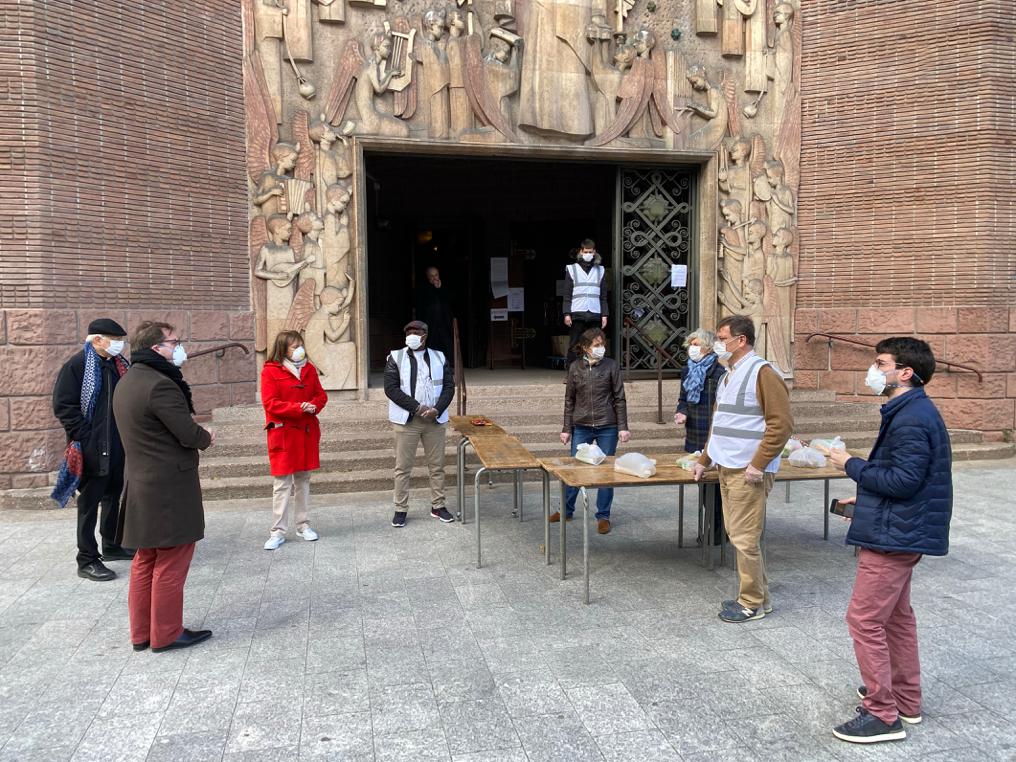 Visite à Ste Odile de Geoffroy Boulard maire du 17ème et Brigitte Kuster, (…). 31 mars 2020 