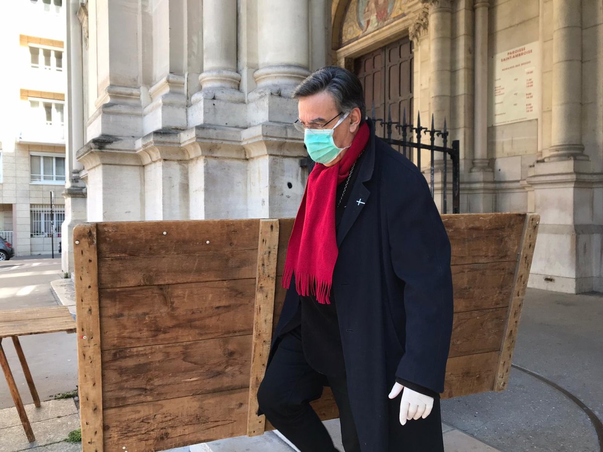 Mgr Aupetit à Saint Ambroise. 1er avril 2020 