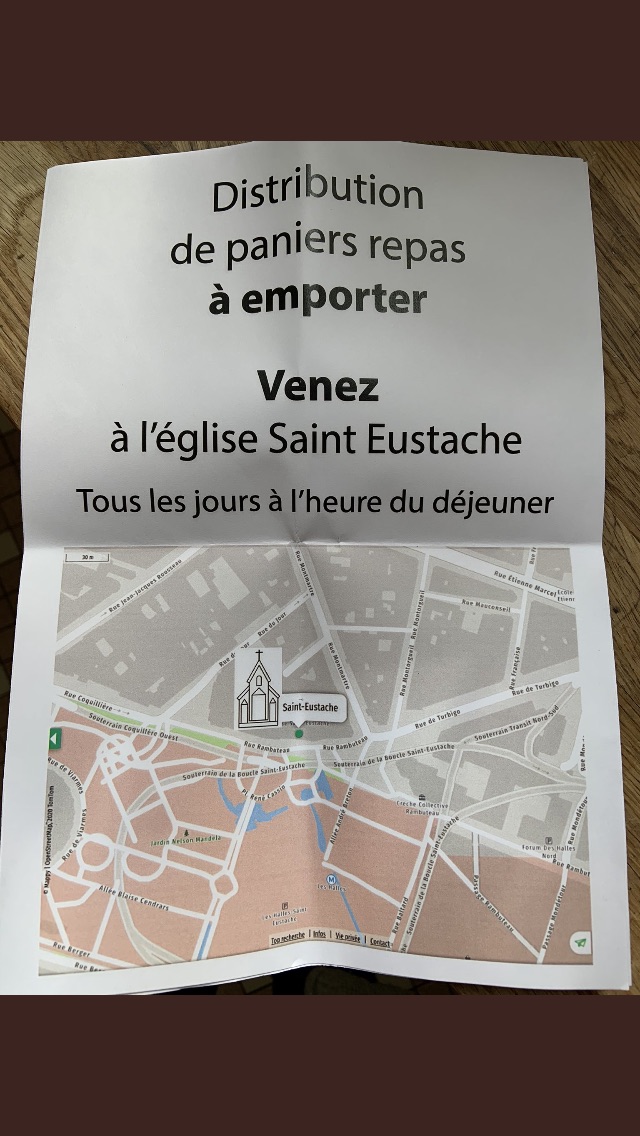 Distribution alimentaire Plan pour affiches et flyers. 30 mars 2020 