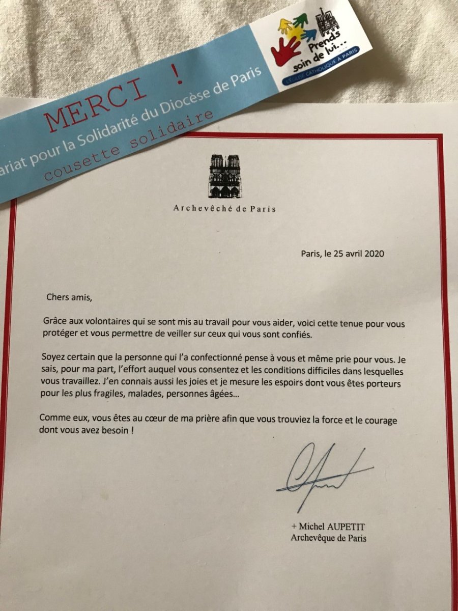 Message de remerciement de Mgr Aupetit, archevêque de Paris à (…). 27 avril 2020 